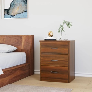 Table de chevet Nikaula en teck massif de haute qualité, couleur brun foncé, pour chambre à coucher, salon, etc. - Product Image 6