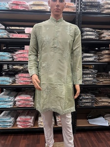 Ensemble Kurta Pyjama en Soie Terre pour Homme, Coupe Classique, Style Traditionnel Indien et Pakistanais, Vente Chaude, Fournisseur Indien - Product Image 2