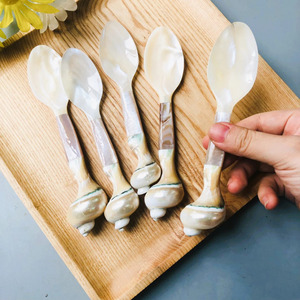 Mini Natural Mother of Pearl Cosmetic Spatula Skincare Cream Applicator Scoop Shell Makeup <b>Spoon</b> Wholesale - Macy - Product Image 5