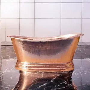 Baignoire en cuivre faite à la main de qualité standard pour la maison et l'hôtellerie – Baignoires autoportantes en cuivre de luxe en gros - Product Image 5
