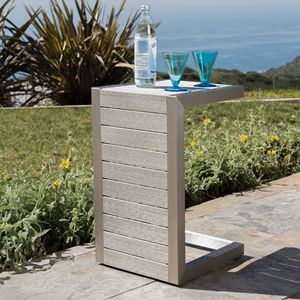 CAPE CORAL Outdoor Aluminum <b>C</b> Shaped <b>Table</b> - Product Image 4