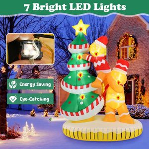 Albero di Natale Gonfiabile di 2,1 Metri con 7 Luci LED Interne e Ventilatore Incorporato per Decorazioni Natalizie da Esterno - Product Image 6