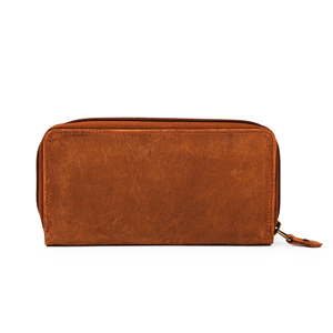 Suede Long <b>Wallet</b> With <b>Zipper</b> And Hasp Closure Vintage Style Unisex Brown Leather <b>Wallet</b> Daily Use Durable Design - Product Image 3