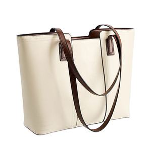Bolso Tote de Cuero Vacuno Genuino de Lujo para Mujer, Gran Capacidad, 33x28x11cm, Cierre de Cremallera, para Todas las Temporadas, Venta al Por Mayor - Product Image 1