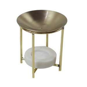 Quemador de Incienso Decorativo de Latón y Mármol, Ideal para Decoración del Hogar, Acabado Pulido Brillante de Alta Calidad - Product Image 2