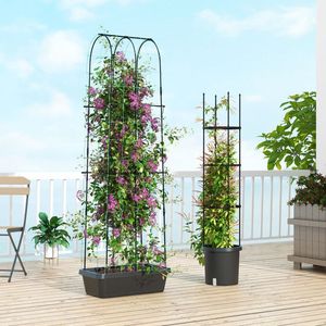Grandes jardinières 2 pièces avec treillis pour concombres et tomates, utilisation intérieure et extérieure - Product Image 3