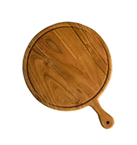 Grande planche à découper en bois d'acacia avec poignée, plateau de service épais en bois brut - Product Image 5