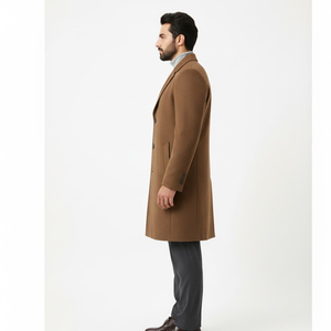 <b>Men's</b> Warm <b>Wool</b> Canvas <b>Overcoat</b> Lining Customized Fabric Quick Dry Breathable <b>Long</b> Winter Classic OEM Custom Logo - Product Image 4