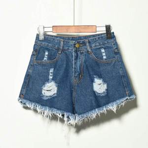 Manufactory Direct Regular Fit <b>High</b> <b>Waist</b> Breathable Denim <b>Shorts</b> Women's Hot <b>Shorts</b> Ruffles Customized <b>Jeans</b> - Product Image 5