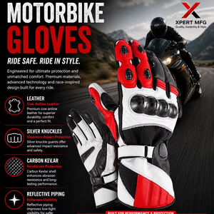 Premium Quality Unisex Full-Finger <b>Touch</b> Screen Driving Motorbike <b>Gloves</b> Breathable Leather Hook Loop Closure Sports Racing - Product Image 1