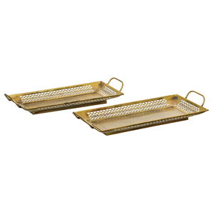 Wholesale High-Quality Brass Storage Tray Food Grade Metal for Fine Dining Restaurant and Industrial Catering Use <b>Set</b> Of 2 - Product Image 1
