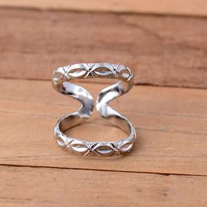 SHYAM JEWELRS Luxury 925 Sterling <b>Silver</b> <b>Adjustable</b> Arthritis Splint <b>Ring</b> Floral Textured Swan Neck Support <b>Ring</b> for DIP PIP - Product Image 1