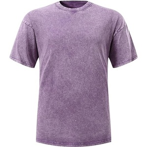 Camisetas de hombre personalizadas, vintage, oversize, de algodón grueso, de manga corta, con pedrería, con lavado blanqueador y ácido, lisas, al por mayor - Product Image 5