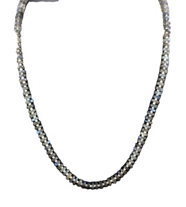 Naturel Labradorite Roue De Pierre Gemme Forme Bleu Flash Belle Main Femmes Bijoux Collier Gros - Product Image 1