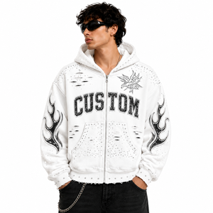 Custom Manufacturer Hoodie Brushed Cotton <b>Zip</b> Hoodie Supplier Factory Hoodie Export - Product Image 3