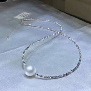 Collier en perles d'eau douce, chaîne de clavicule polyvalente de luxe, bijoux en perles naturelles, cadeau pour femmes - Product Image 3