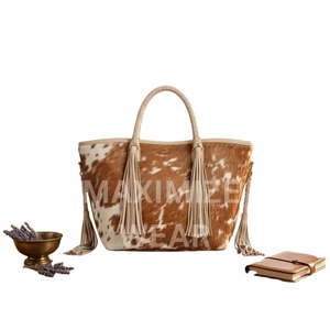 Modern Women Fashion Handbags Produced Using Genuine Cowhide Leather Hair On Hide Handmade Tote - Product Image 4