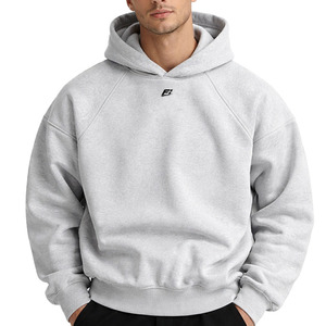 <b>Men</b> Hoodies Luxury Panel Custom Grey <b>Men</b>’s Hoodies Cotton Fleece <b>Pullover</b> Hoodie Minimal Logo Streetwear Heavyweight Hoodies - Product Image 5