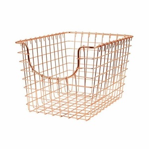Cesta de Almacenamiento de Alambre de Cobre de Alta Calidad con Asas y Portaetiquetas, Organizador de Acero para Cocina, Despensa, Baño y Encimera - Product Image 1