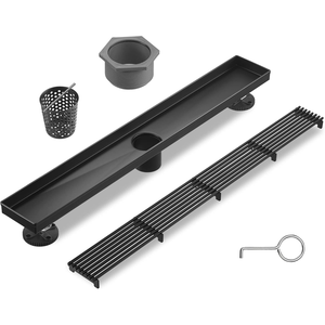 Desagüe <span class=keywords><strong>de</strong></span> <span class=keywords><strong>Ducha</strong></span> Lineal Negro Mate <span class=keywords><strong>de</strong></span> 24 Pulgadas, Desagüe <span class=keywords><strong>de</strong></span> Piso <span class=keywords><strong>de</strong></span> Acero Inoxidable 304 con Filtro <span class=keywords><strong>de</strong></span> Cabello Extraíble para Proyectos <span class=keywords><strong>de</strong></span> Baños Modernos - Product Image 2