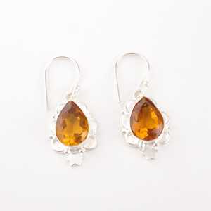 Citrine <b>Earrings</b> Sterling Silver <b>Earrings</b> Women Jewelry <b>Handmade</b> <b>Earrings</b> Gift For Her Elegant Jewelry Fashion Accessories - Product Image 5