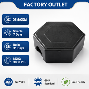 Estación de Cebo para Control de Roedores ANTOUR ATMT-16, Hexagonal, de Plástico Ecológico y Duradero, con Trampa para Ratones, para Uso en Interiores/Exteriores - Product Image 1