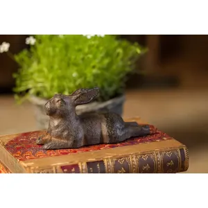 รูปปั้นกระต่ายทำจากเหล็กหล่อสำหรับตกแต่งบ้าน - Product Image 3