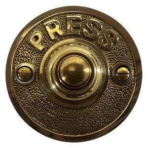 Door Bell push <b>Button</b> Plate Brass Polish Finish 65 mm Diameter decorative design solid brass - Product Image 1