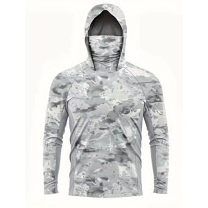 Sweat à capuche pour homme en polyester imprimé camouflage, manches longues, UPF 50, séchage rapide, vêtements de pêche en plein air - Product Image 1