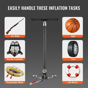 Pompe à main PCP haute pression 4 étapes 30Mpa 4500 PSI pour le remplissage de fusils à air comprimé et de réservoirs de plongée, avec filtre huile-humidité et manomètre - Product Image 6