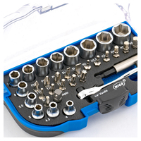 [WIGA]BS-33S Ensemble de tournevis et douilles avec clé à cliquet manuelle, support de embouts en acier inoxydable OEM, mallette rigide