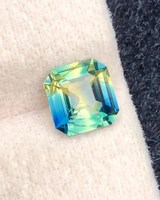 Zafiro verde azul bicolor, corte octogonal radiante, piedra preciosa natural suelta de Sri Lanka para joyería.