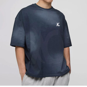 Camiseta con efecto desgastado por el sol, algodón premium, estilo urbano, informal, con efecto lavado, fabricante de ropa - Product Image 1