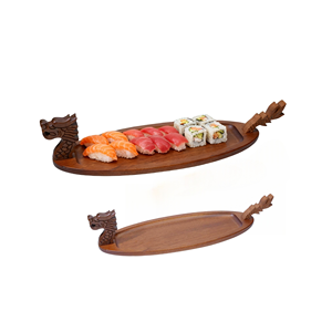 Plateau à sushi en bois massif, plateau de restaurant - Product Image 1