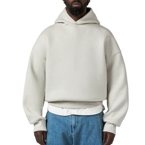 Conception personnalisée de la meilleure qualité hommes 100% coton à capuche en gros poids lourd pull Boxy recadrée goutte épaule hommes sweats à capuche - Product Image 2