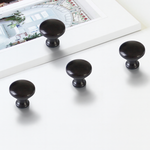 Producto de Moda: Perilla Redonda de Aleación de Zinc para Muebles, Acabado Negro Mate, Materiales Minimalistas para Cocina, Baño, Cajones y Armarios - Product Image 1