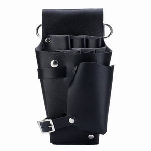 MARI INSTRUMENTS MARI-M-0731 Barber Salon Holster PU <b>Leather</b> Black Professional Durable Multi-Pocket Shoulder Styling <b>Tools</b> - Product Image 1