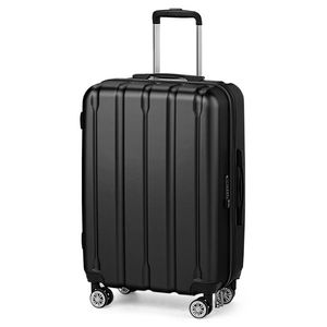 Valigia trolley da 24 pollici con striscia verticale singola, in ABS e PC, colore grigio scuro classico (N001), zaino da viaggio - Product Image 6