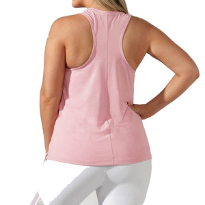 Camiseta sin Mangas para Mujer, Color Sólido, Cuello Redondo, Tejida, Transpirable, Informal, Rosa, con Logotipo Frontal, 100% Poliéster - Product Image 2