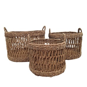 High Quality Wholesale Natural Seagrass <b>Basket</b> Home Organization Woven Seagrass Storage <b>Basket</b> Made in Vietnam - Product Image 5