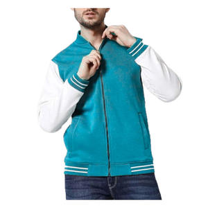 Men Varsity <b>Jacket</b> Polyester/Cotton Material Washed Finish Zipper Spring Stand Collar Front Logo printing men varsity <b>jacket</b> - Product Image 1