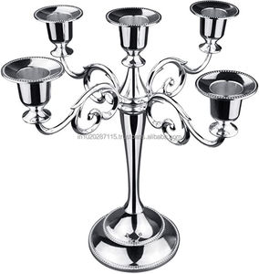 Candelabro de aluminio único para decoración clásica del hogar, centro de mesa de boda de lujo y exhibiciones - Product Image 1