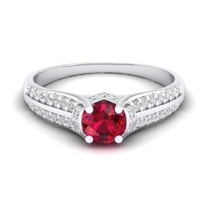 Bagues de mariage REYES en argent sterling 925 avec moissanite, prix de gros, pour femmes, solitaires, avec pierre précieuse rubis, pour anniversaire - Product Image 5