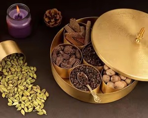 Luxury Metal Spice Storage Box with Decorative Lid Kitchen Masala Organizer Container for <b>Herbs</b> Seasoning Cooking Needs - Product Image 6