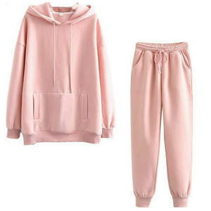 Conjunto Deportivo Casual de Dos Piezas para Mujer, Sudadera con Capucha y Pantalones, 100% Algodón Felpa, Ropa Deportiva Urbana - Product Image 4