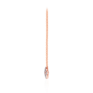 Pendentif en diamant cultivé en laboratoire or rose, design floral tendance pour femme, à porter au quotidien, couleur G, bijoux plaqués or 14 carats - Product Image 3