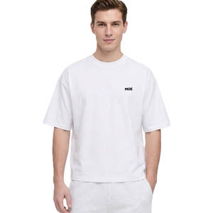 Camisetas de algodón grueso para hombre, estilo urbano, oversize, con logo minimalista, fabricación de ropa de marca privada, camiseta de algodón para hombre - Product Image 1