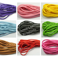 Cordon en cuir personnalisé en gros, couleur et taille au choix |   Cordon rond cousu de 6 mm pour lacets, bijoux DIY et composants de bracelets