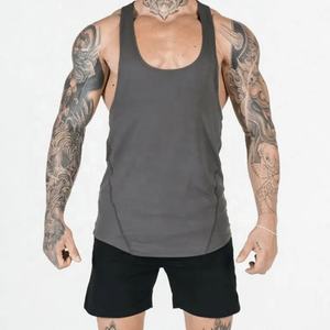 Camisetas deportivas 100% poliéster con logotipo personalizado para hombre, camiseta sin mangas de secado rápido para gimnasio - Product Image 3