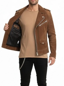 Mens Brown <b>Suede</b> Biker <b>Jacket</b> - Product Image 2